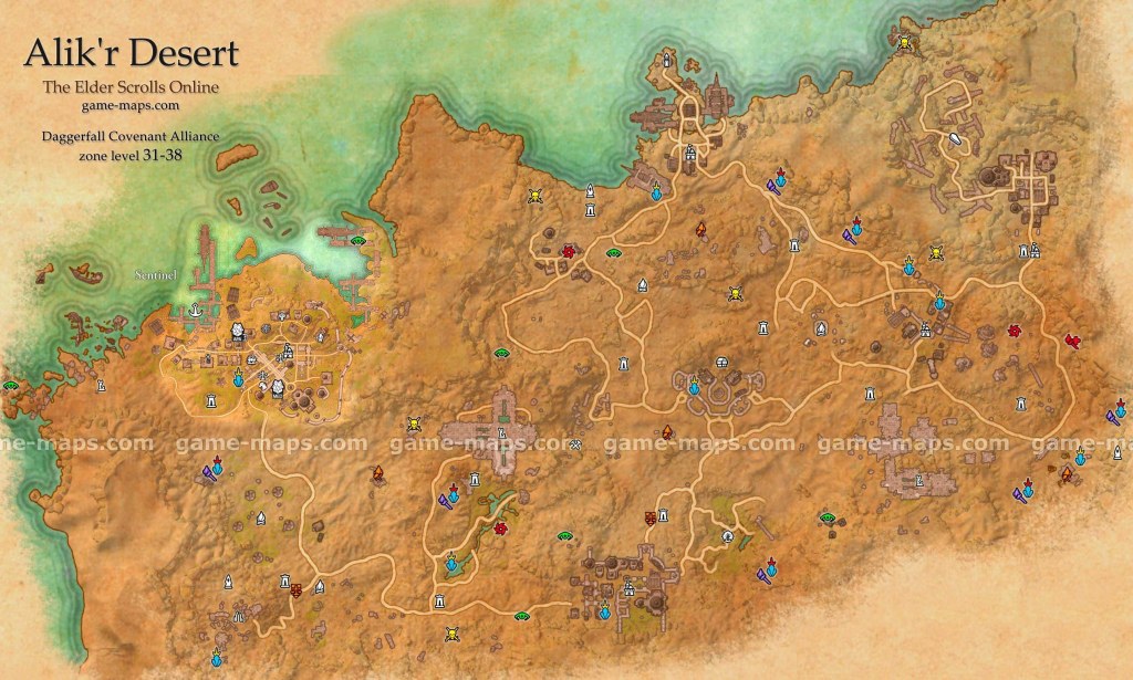 alik r treasure map - Alik&#;r Desert zone map. Sentinel