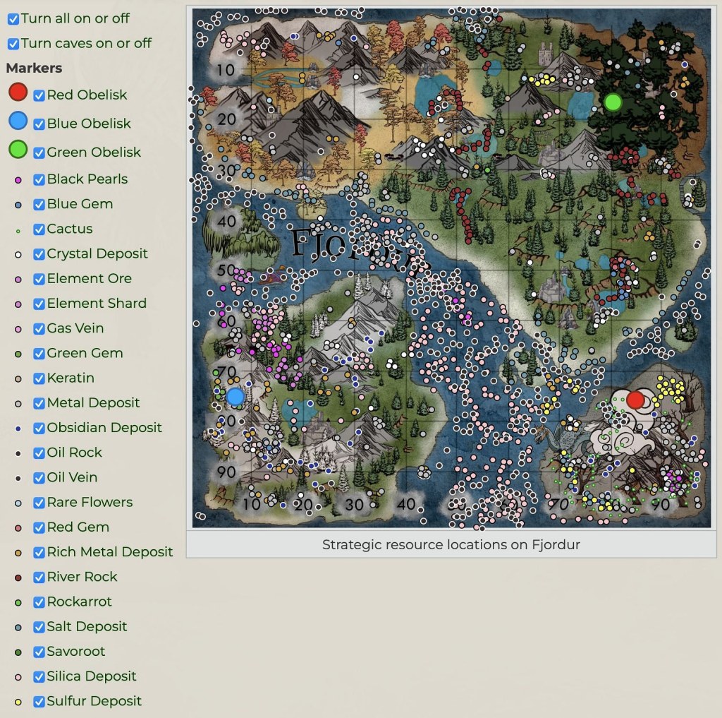 ark resource map fjordur - ARK Fjordur resource map: Locations of all resources in the game