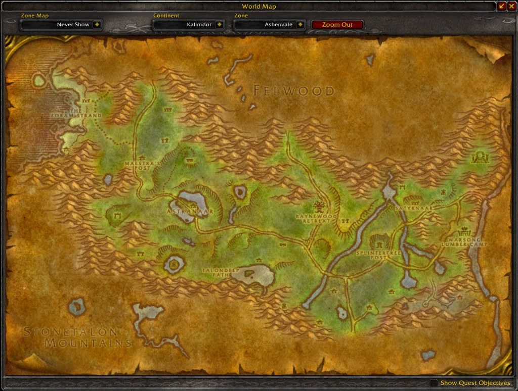 ashenvale map - Ashenvale map wow screenshot - Gamingcfg