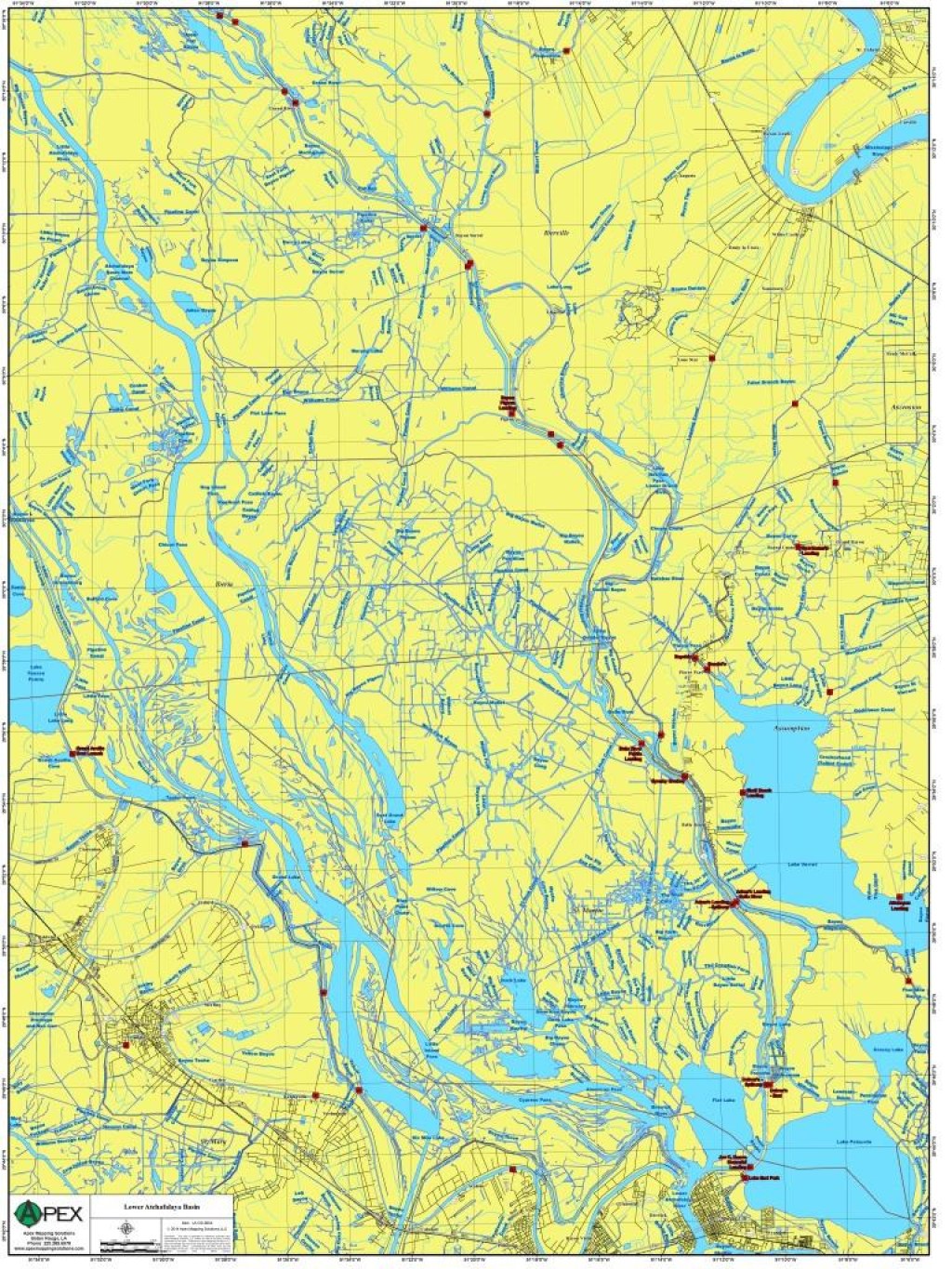atchafalaya basin map - Atchafalaya Basin Maps