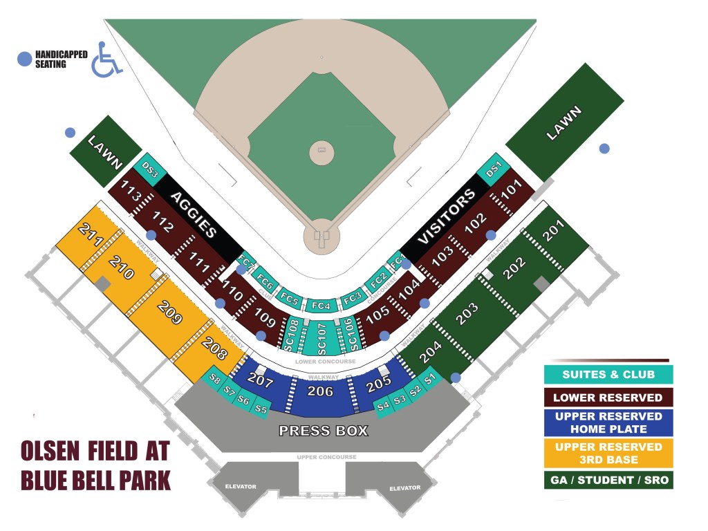 blue bell park seating map - Auburn baseball travels to No