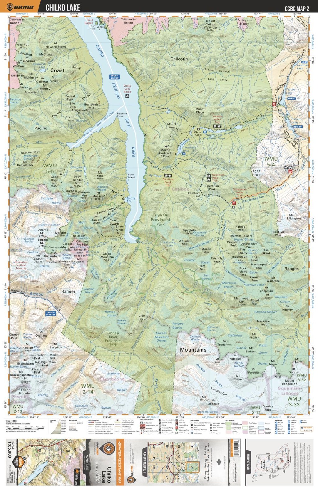 chilko lake british columbia map - Backroad Mapbooks, CCBC Chilko Lake - Cariboo Chilcotin Coast BC
