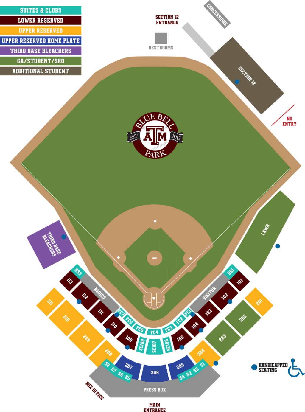 blue bell park seating map - Blue Bell Park Gameday Central - Texas A&M Athletics - thMan
