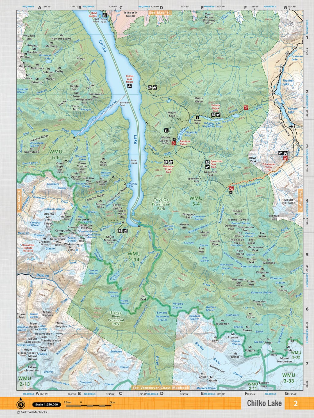 chilko lake bc map - CCBC TOPO - Chilko Lake