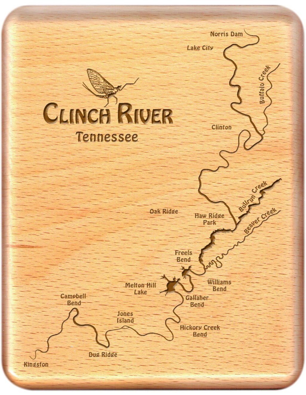 clinch river trout fishing map - CLINCH RIVER Map Fly Box