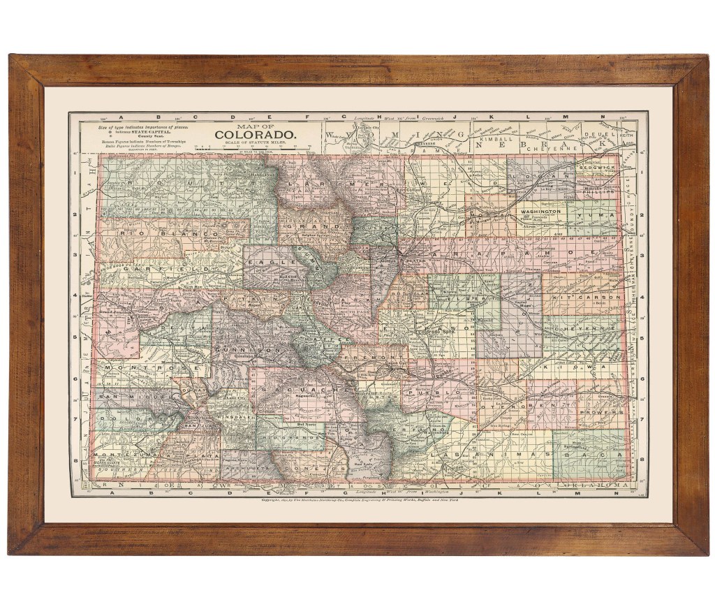 wootton colorado map - Colorado  Ready-to-frame  X  Print - Etsy