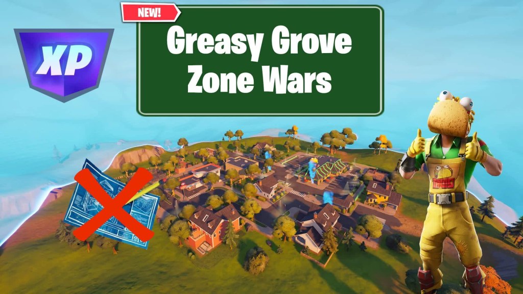 zero build zone wars map - GREASY GROVE ZERO BUILD ZONE WARS - Fortnite Creative Map Code