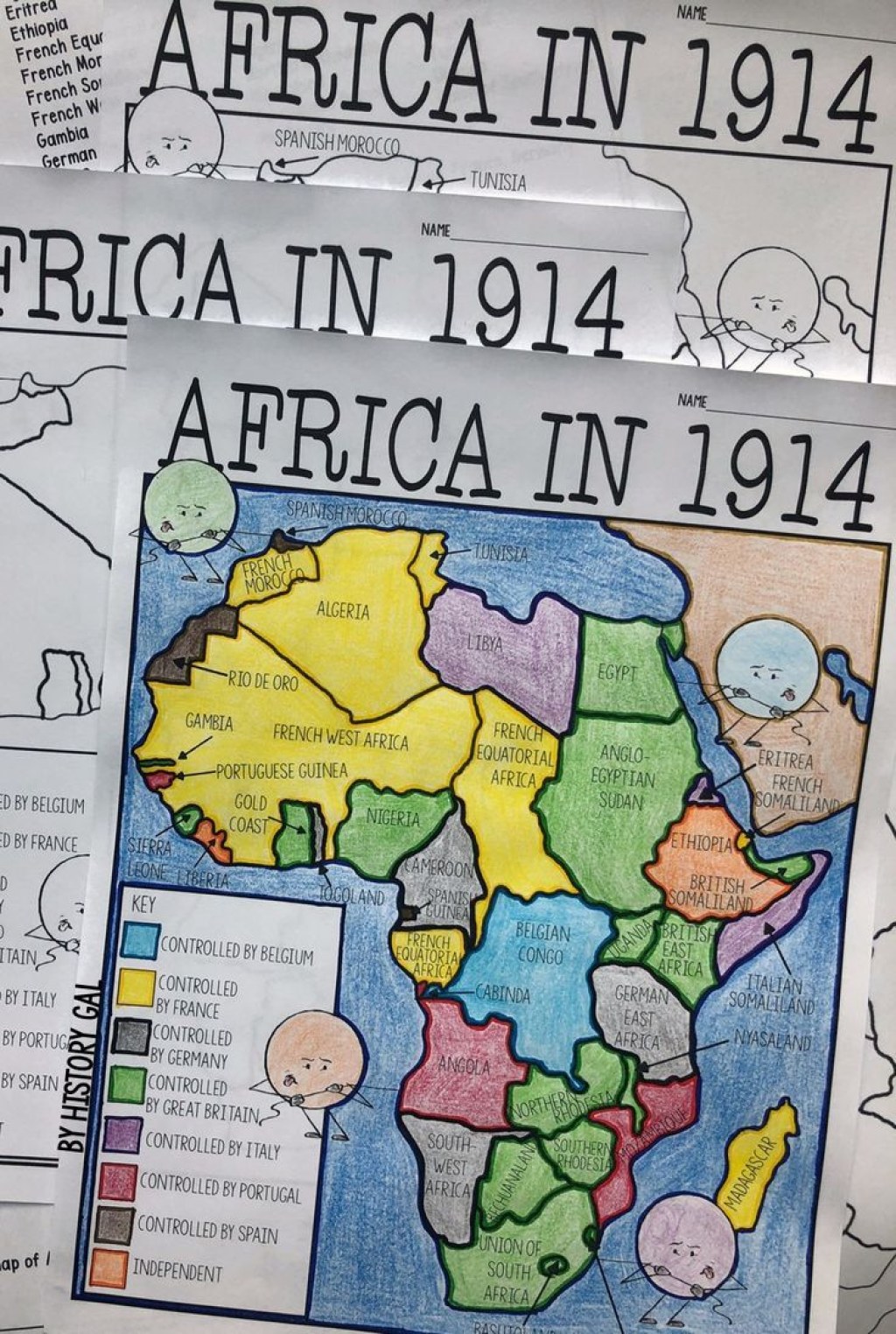 africa in 1914 map worksheet answers - Imperialism in Africa Map Activity (Print and Digital)  Map
