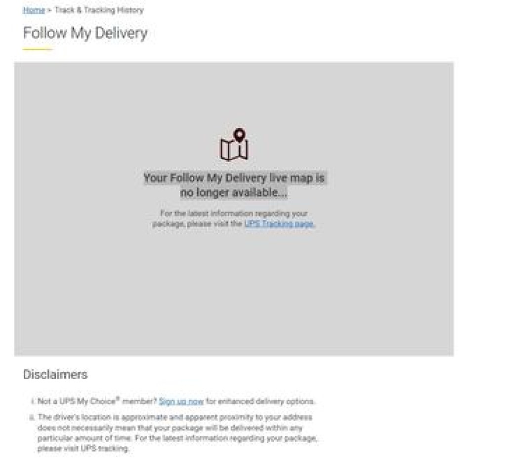ups follow my delivery why its no longer available how to answer