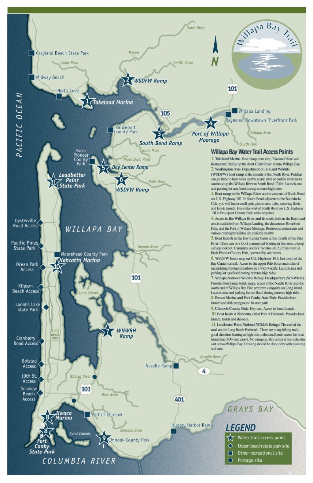 willapa bay map - Willapa Bay Water Trail  Washington Water Trails Association