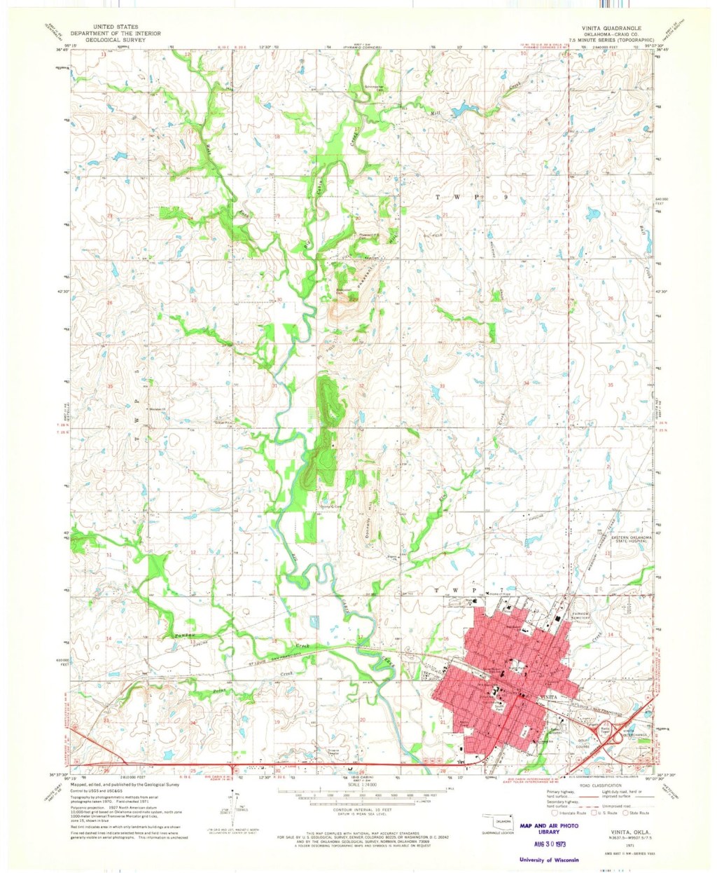 vinita ok map - Classic USGS Vinita Oklahoma .