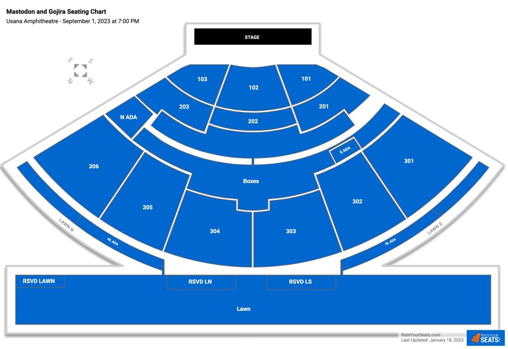 usana seat map - Usana Amphitheatre Seating Chart - RateYourSeats